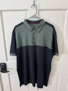 Two-Tone Grey and Black Polo Shirt - Performance Short Sleeve